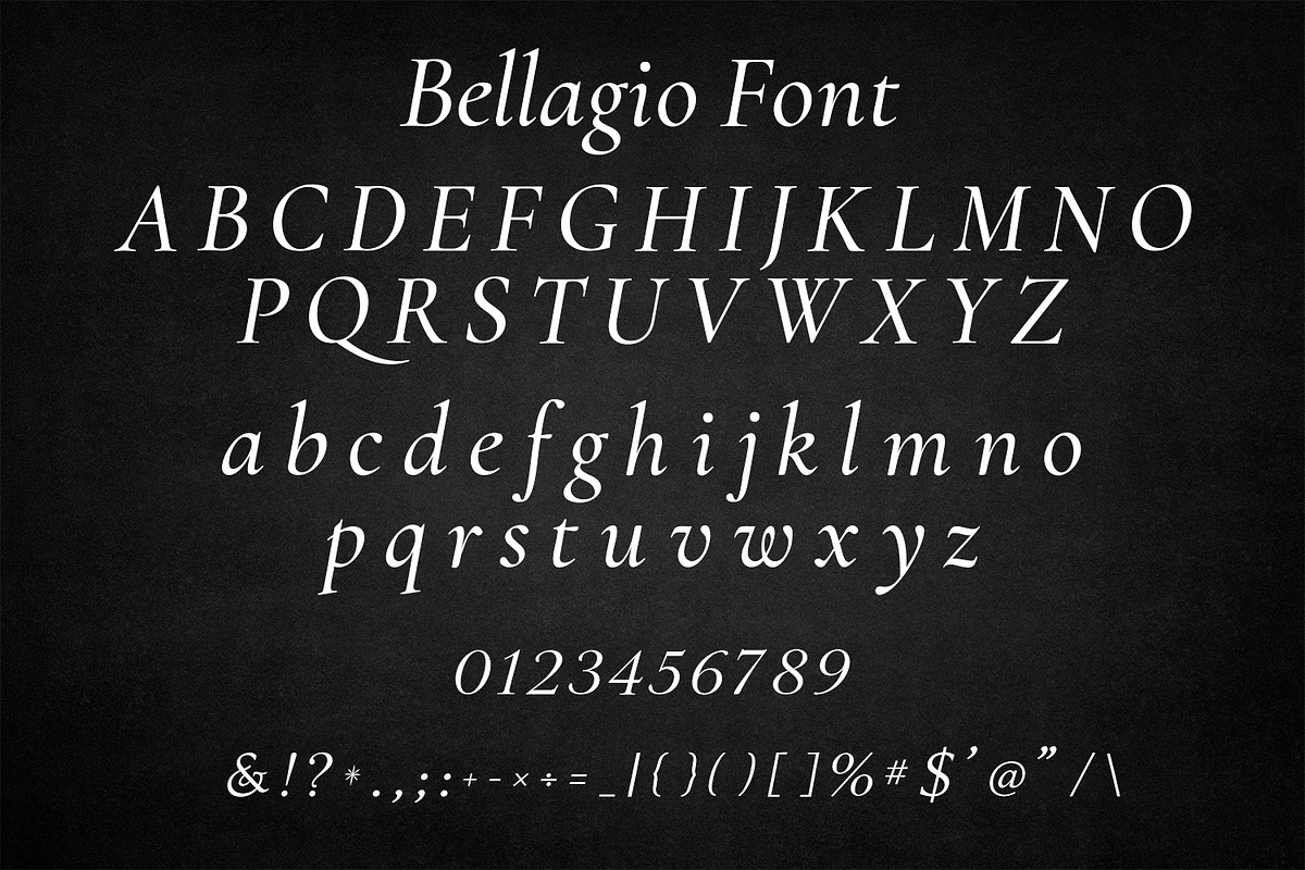 Bellagio - Elegant Italian Serif, a Serif Font by OWPictures (Photo 11 of 12)