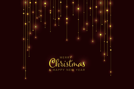 Christmas card with golden lights, a Card Template by Orson