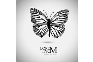 Butterfly Monochrome Logo Object