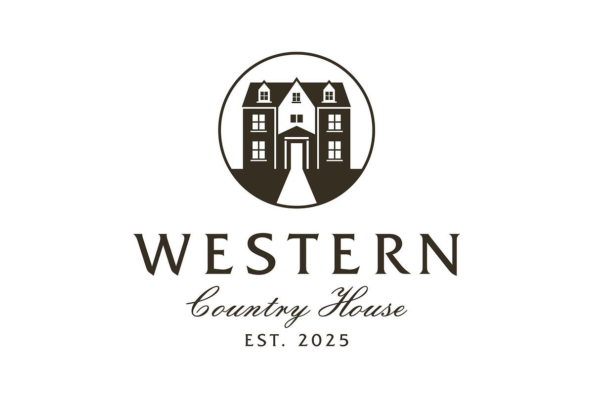 Vintage Western Country House Logo