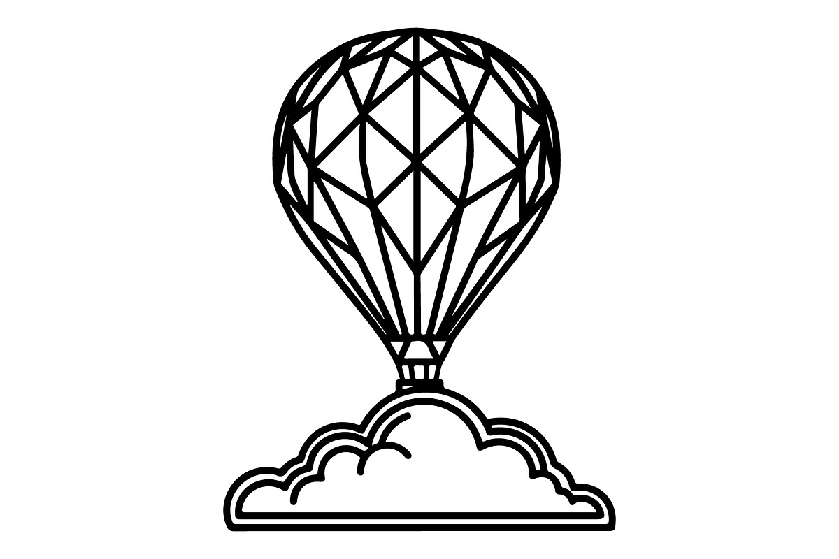 Hot Air Balloon Silhouette Bundle, an Object Illustration by Gaye Art (Photo 7 of 31)