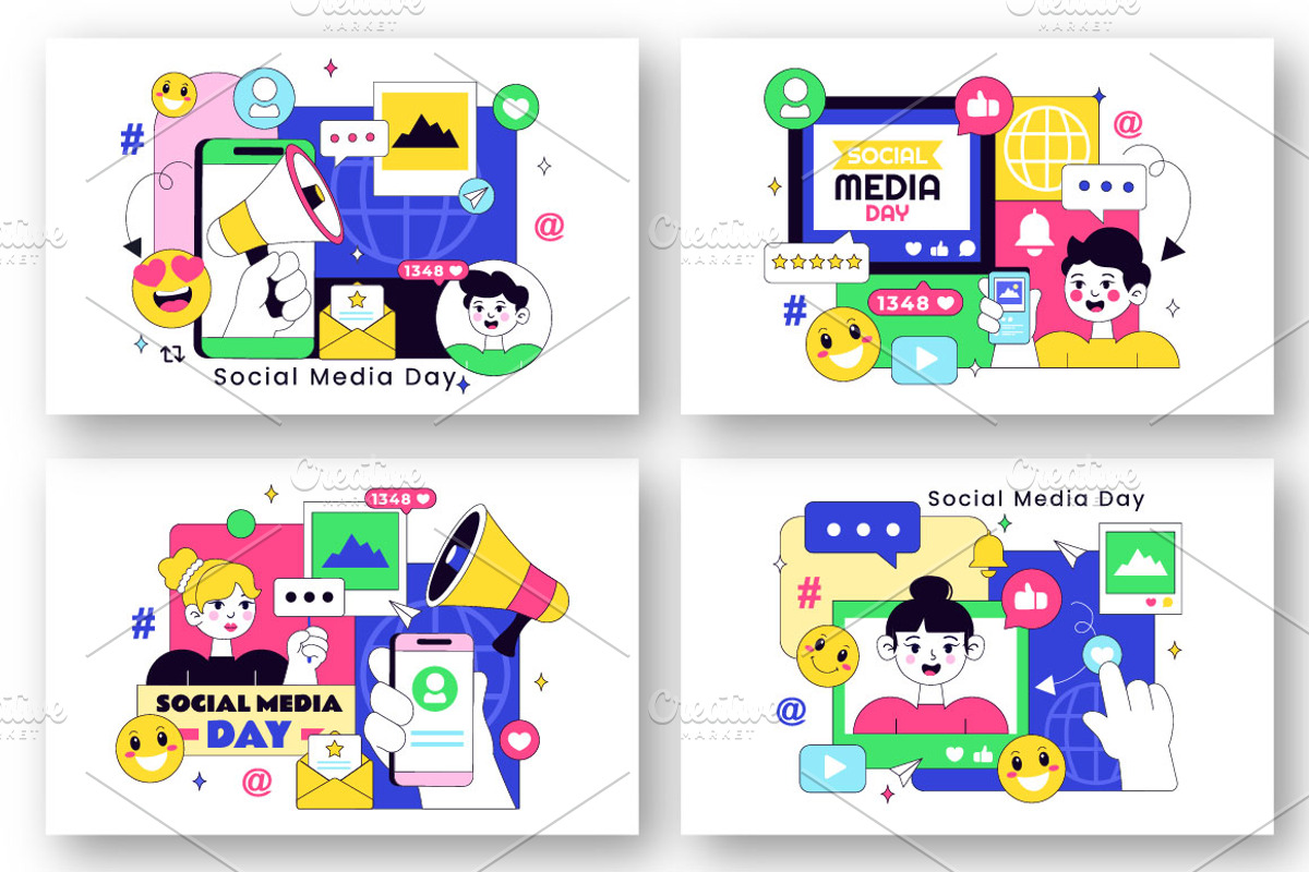 10 Social Media Day Illustration, a Technology Illustration by denayunebgt (Photo 3 of 4)