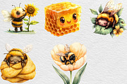 Kawaii Honey Bee Clipart Bundle, an Illustration by Black Bird Studio (Thumbnail 6 of 6)