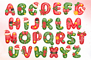 Watercolor Merry Christmas Alphabet, a Seasonal Illustration by LemonDesign (Thumbnail 2 of 2)