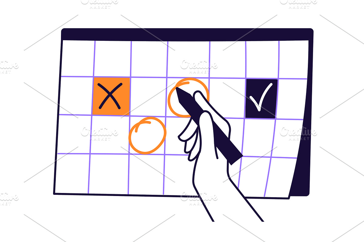 Hand holding pen writing, taking, an Object Illustration by undrey