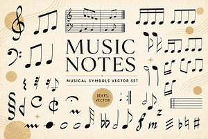 Music Notes, an Object Illustration by alexdndz