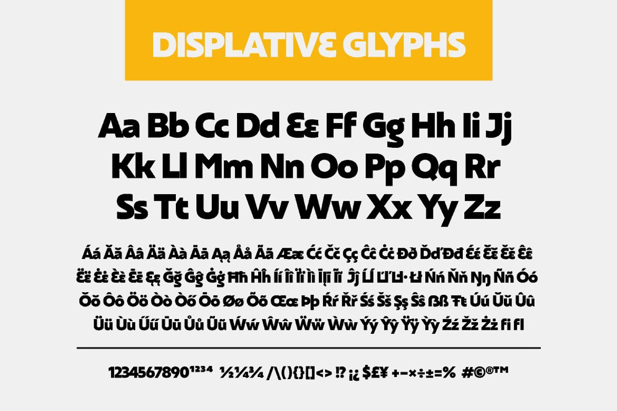 Displative, a Sans Serif Font by graphicook (Photo 3 of 10)