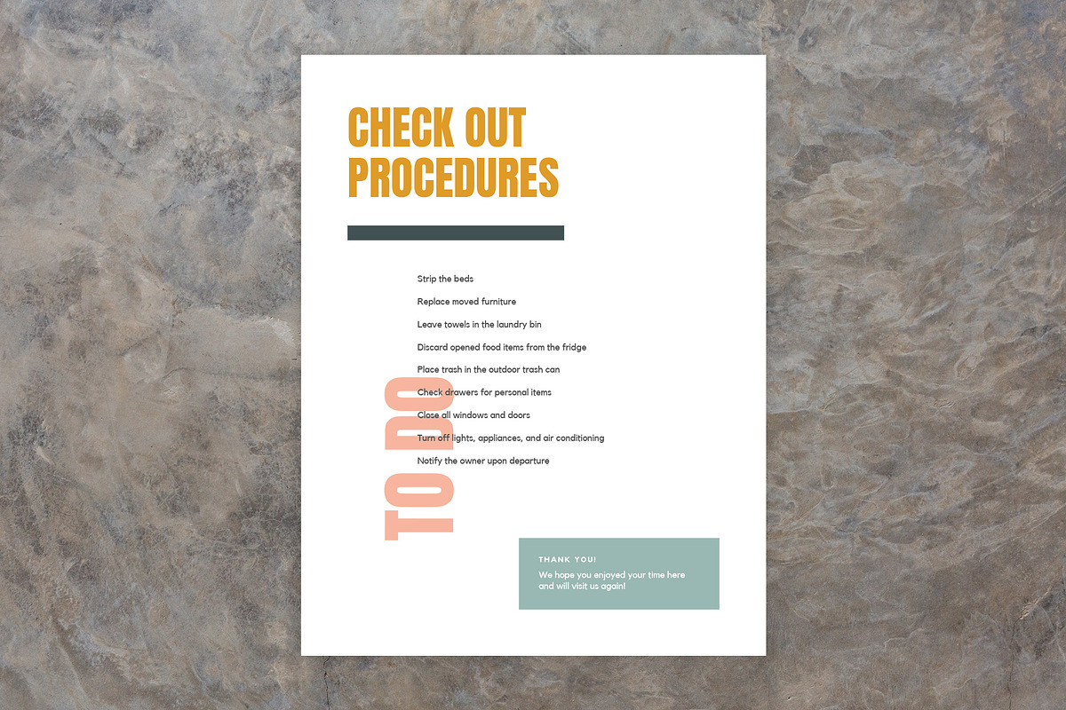 Moderno Check Out List for Airbnb, a Templates & Theme by Kin Studio (Photo 2 of 5)