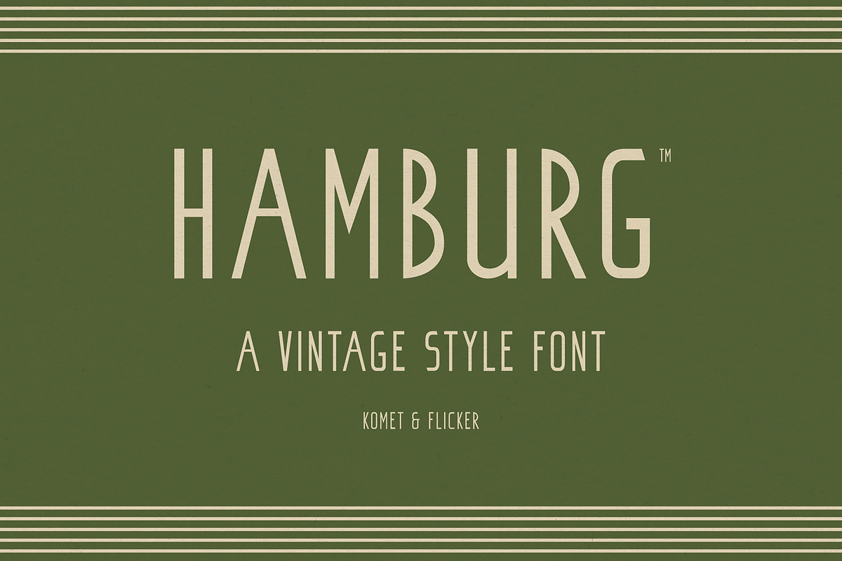 Hamburg - A Vintage Style Font, a Sans Serif Font by Komet & Flicker (Photo 1 of 13)