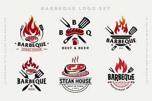 Barbeque logo bundle template