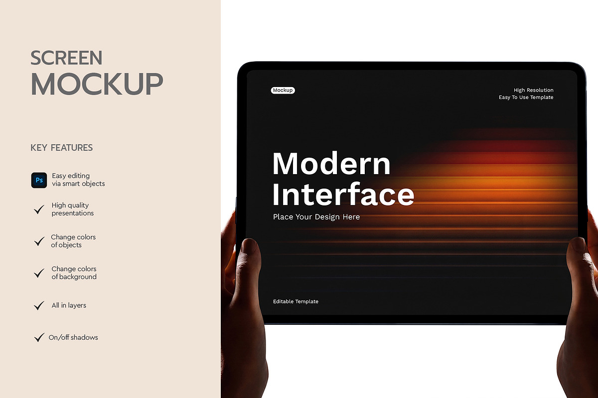 Modern Tablet Screen Mockup, an iPad Mockup by graphypix (Photo 2 of 4)