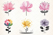 Abstract Flower Clipart Bundle, an Illustration by DreamCafeArt (Thumbnail 8 of 8)