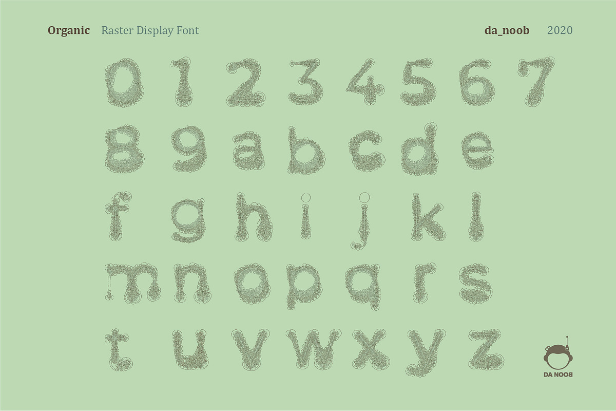 Organic - Raster display font preview 2