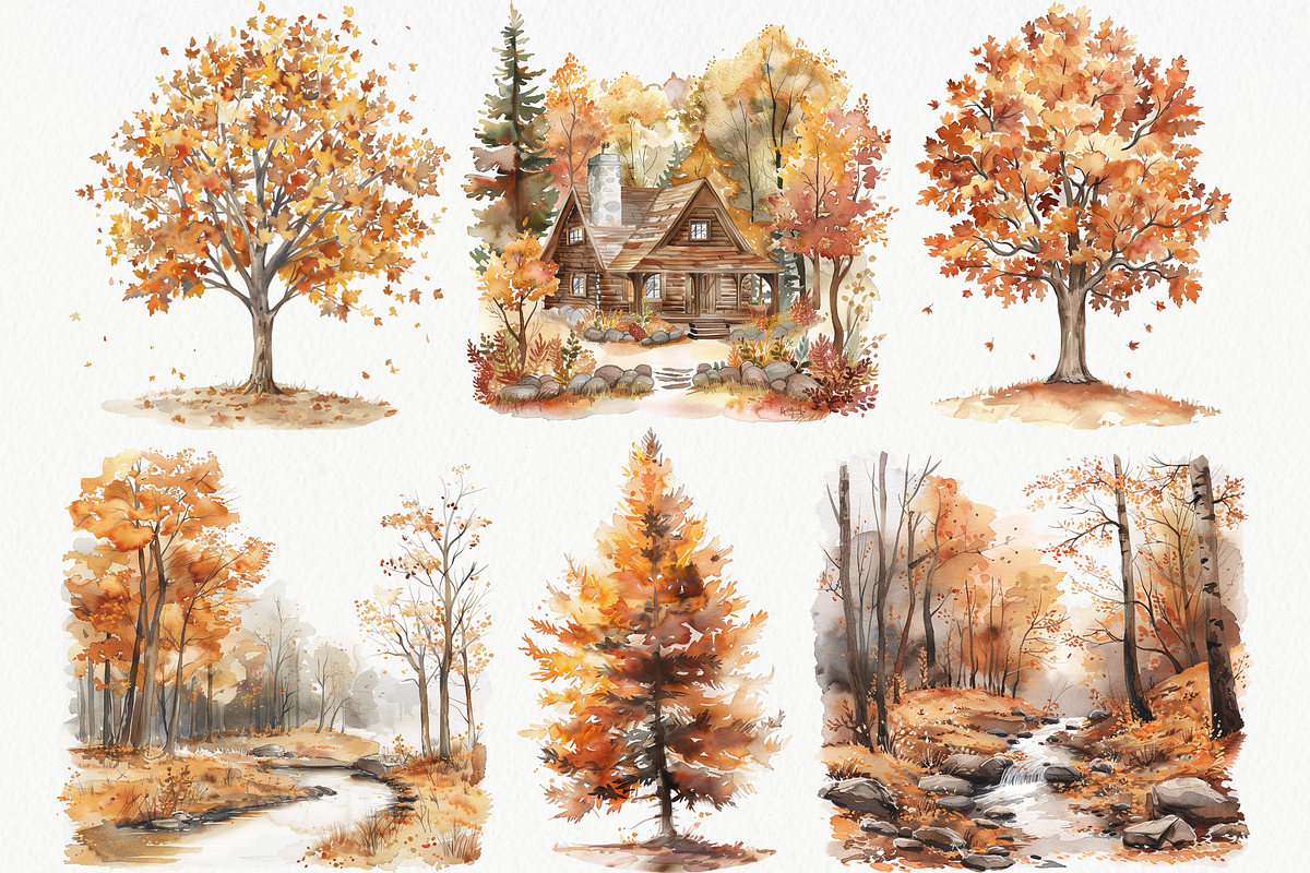 Fall in the Forest Woodland Clipart, a Seasonal Illustration by ClipArtCharm (Photo 5 of 5)