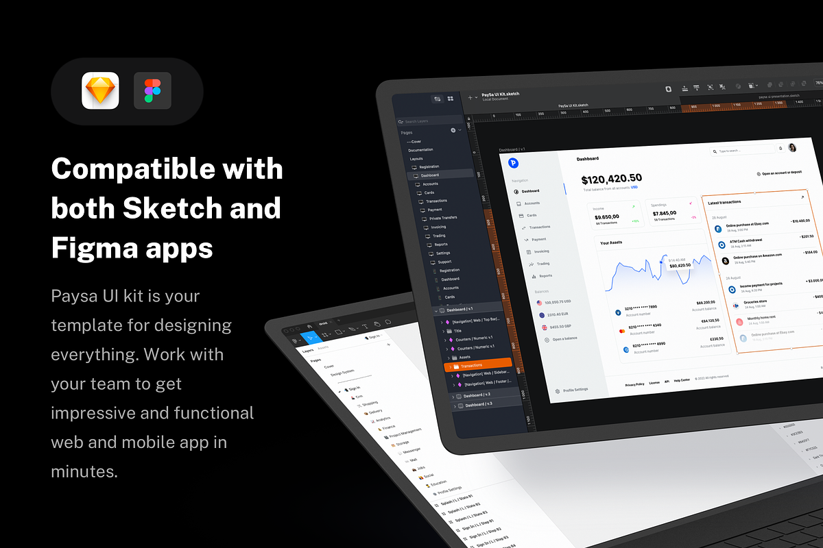 Paysa UI kit for Financial SaaS Apps, an UI Kit Template by WhiteUI.Store (Photo 6 of 12)
