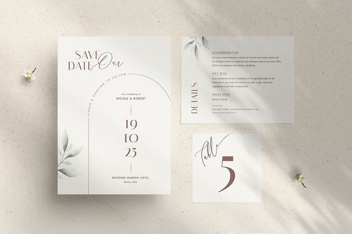 Foliage Wedding Invitation Suite, an Invitation Template by Agape Design (Photo 3 of 6)