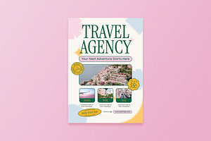 Geometric Travel Agency Flyer, a Flyer Template by Aiyari Graphic