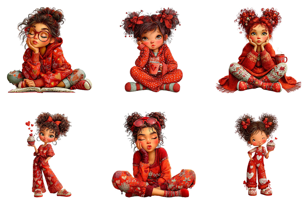 Valentine Cute Girl Clipart Png, an Illustration by CreationArt (Photo 2 of 5)