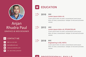 CV / Resume PSD Template