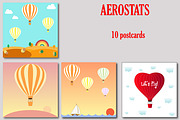 Set of hot air balloons, aerostats, a Seasonal Illustration by Orangepencil (Thumbnail 4 of 5)