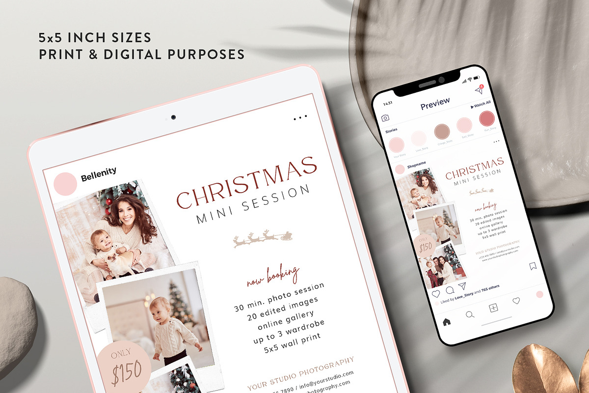 Christmas Mini Session MS082, a Flyer Template by Bellenity Design (Photo 2 of 3)