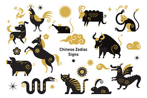 Chinese Animals Signs, an Animal Illustration by lenlis
