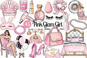 Glamour Girl Glam Clipart Pink png