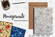Pomegranate - Seamless Patterns, a Pattern Graphic by Elinorka (Thumbnail 1 of 4)