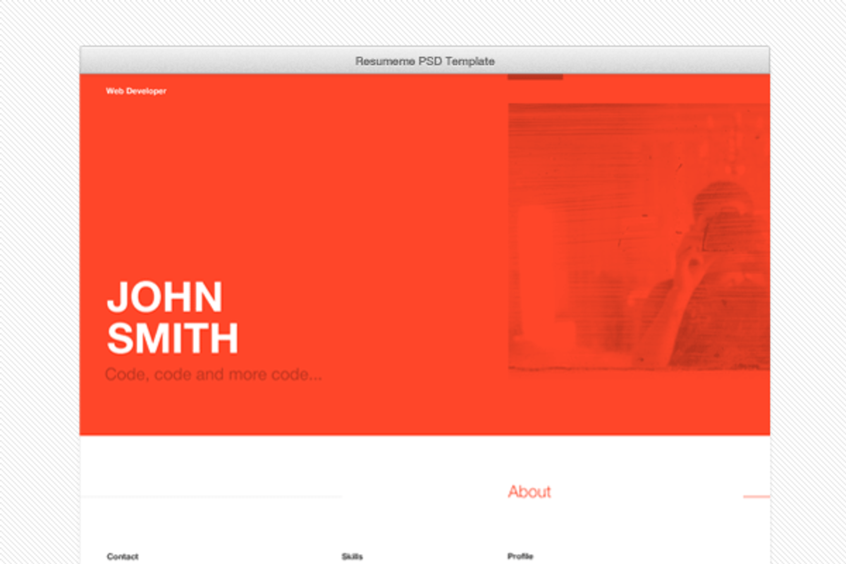 Resumeme PSD Template, a Resume Template by Cardeo (Photo 1 of 2)