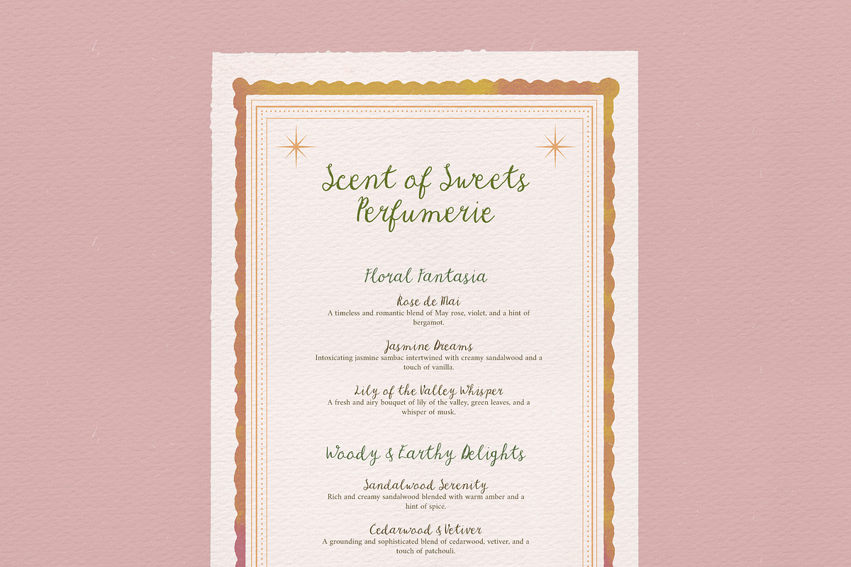 Romantic Font Sunkissed Sweetness, a Handwritten Font by Perplexitics (Photo 4 of 11)