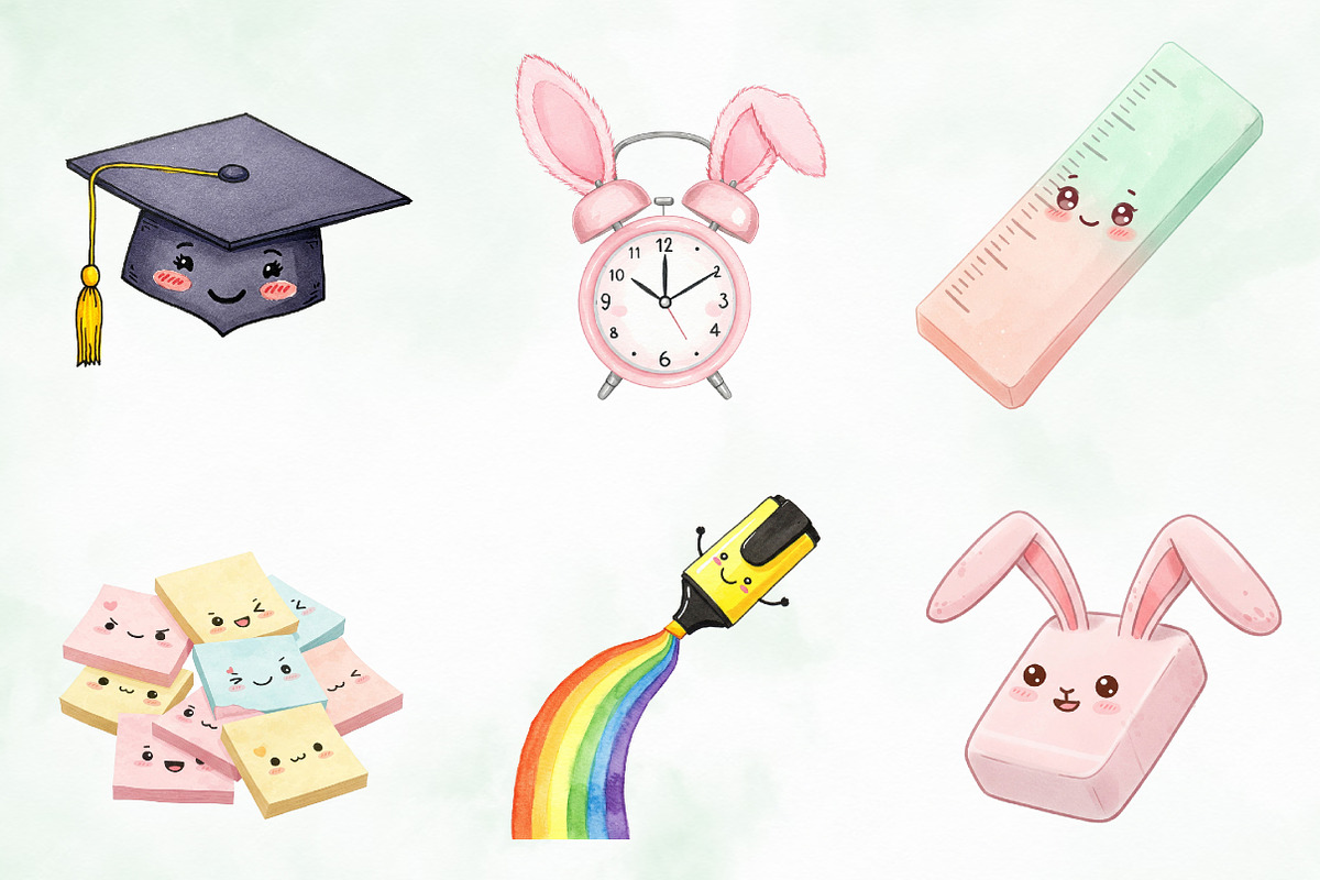 Cute Kawaii School Element Png, an Illustration by Creative Art (Photo 5 of 7)