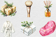 Watercolor Spa Clipart, an Illustration by Black Bird Studio (Thumbnail 5 of 6)