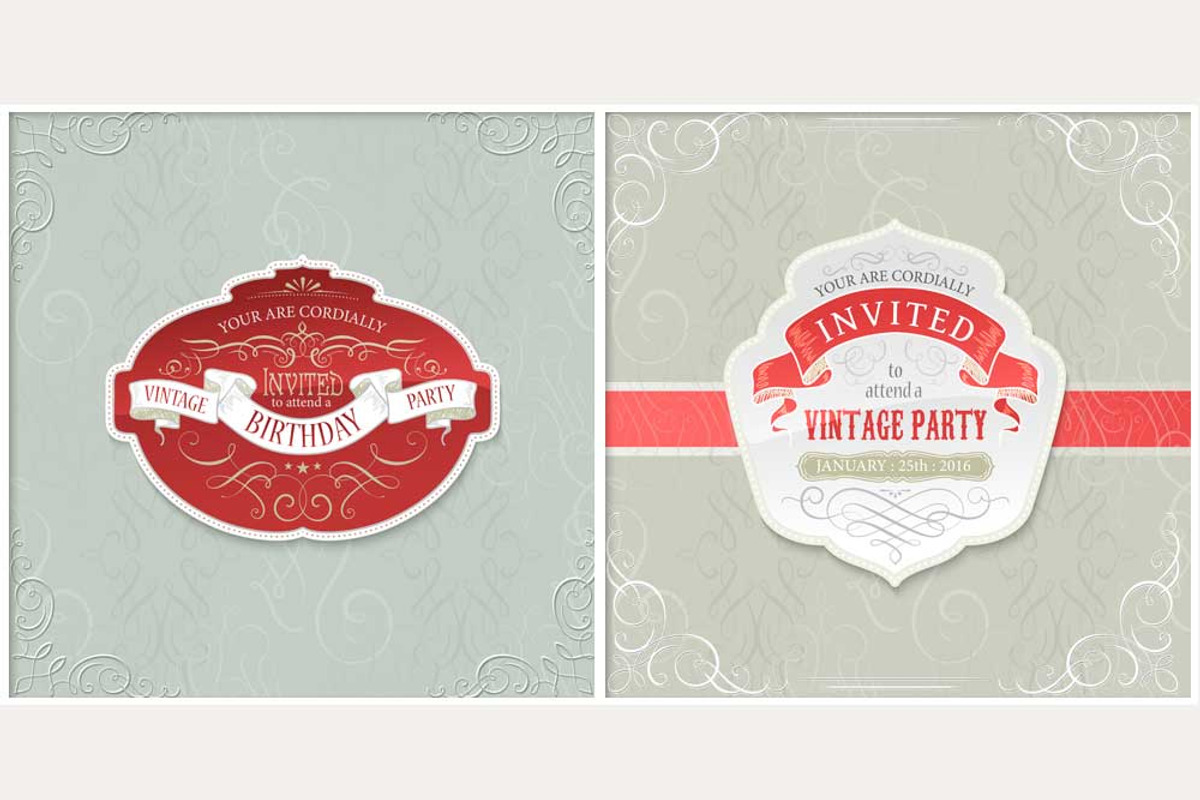 Set of ready design for invitations, an Illustration by ARSCOR (Photo 3 of 6)