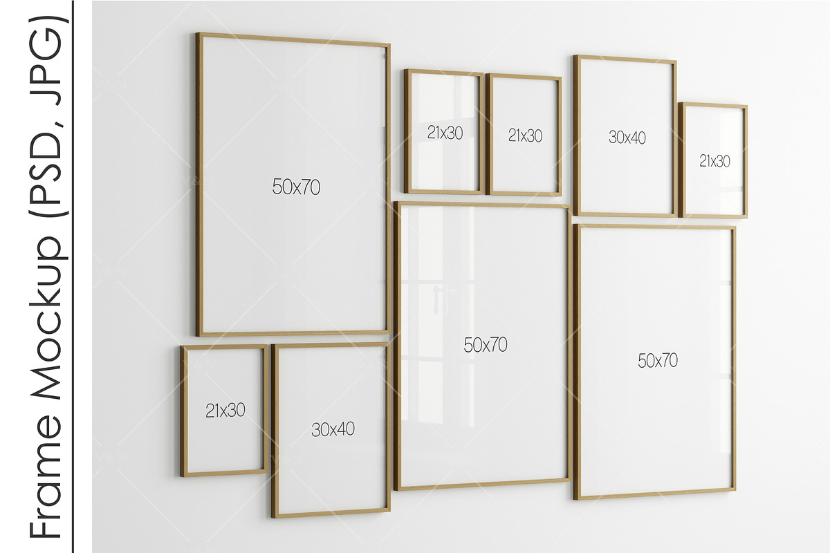 Gallery Wall Mockup PSD JPG, a Print Template by VNmockup (Photo 2 of 5)
