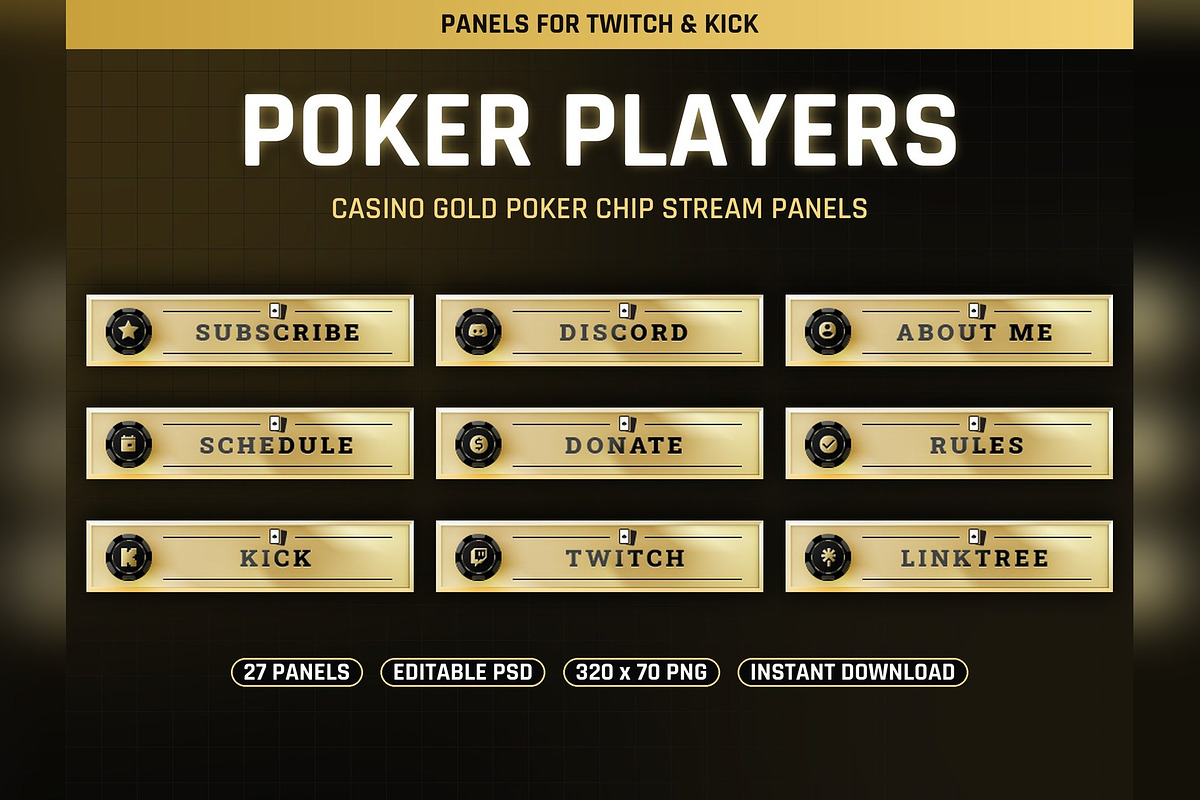Poker Players Twitch & Kick Panels, an Object Graphic by Gear Store (Photo 1 of 5)