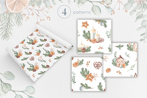 Christmas Advent Watercolor Cliparts