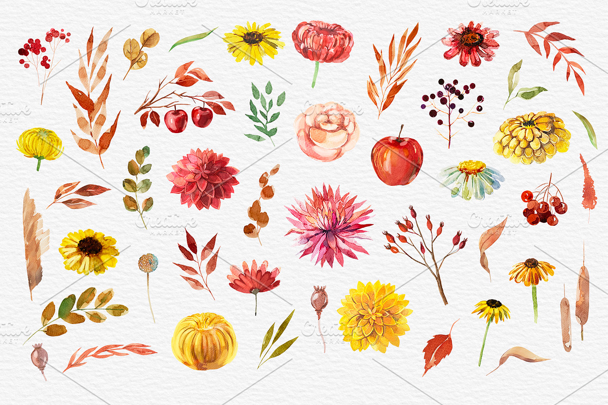 Watercolor Autumn Bouquet, an Illustration by harmonia_green_art (Photo 4 of 12)