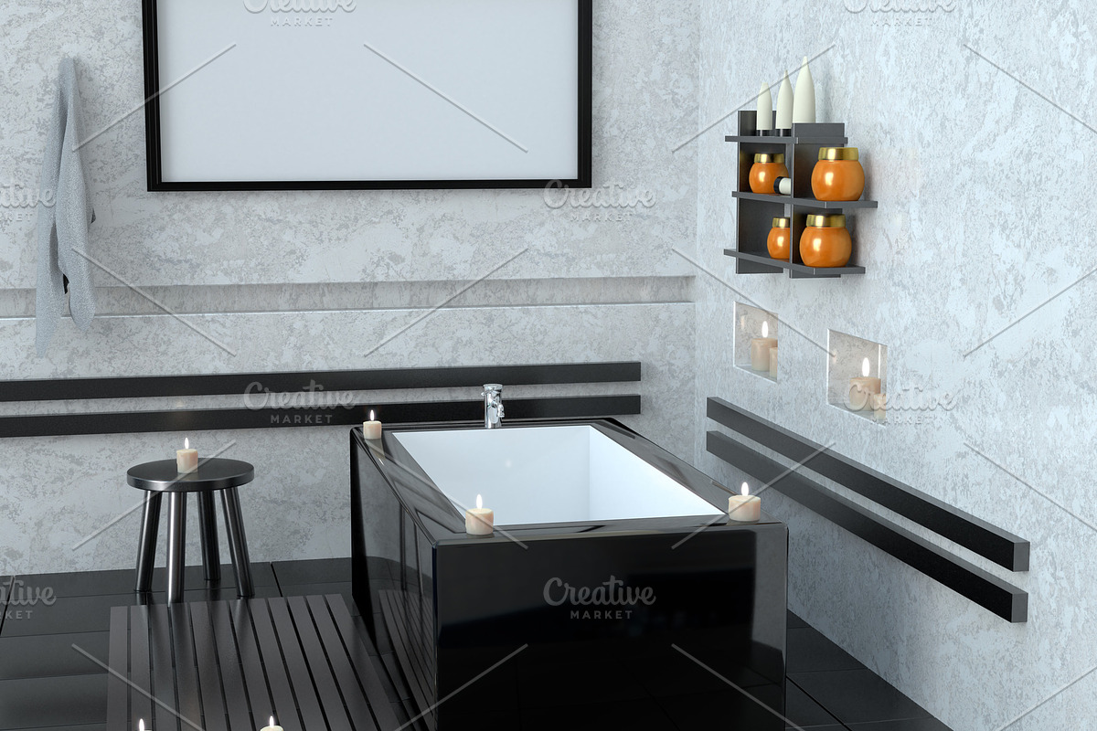 Modern bathroom with ceramic bath stock photo containing bathroom and interior, a Beauty & Fashion Photo by Larser (Photo 2 of 2)