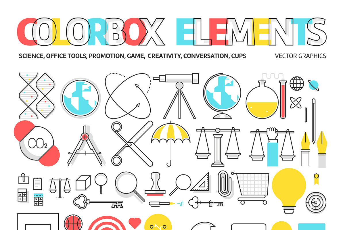 Color box icons bundle, an Icon by Howcolour