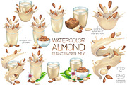 Watercolor almond milk, a Food Illustration by Ekaterina Glazkova (Thumbnail 4 of 11)