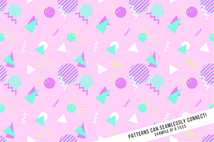 80s & 90s Pastel Shapes Patterns