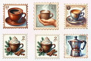 Coffee Old Postage Stamp Clipart, an Illustration by CreationArt (Thumbnail 3 of 5)
