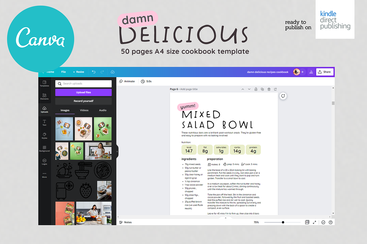Canva Recipes Cookbook A4 Template, a Magazine Template by DeLaGranSiete (Photo 11 of 11)