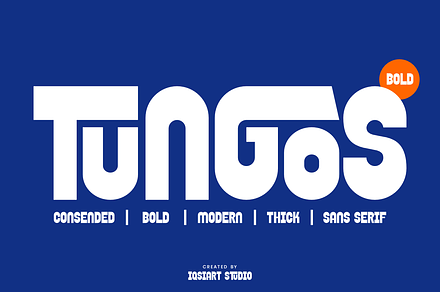 Tungos - Condensed Bold Font, a Sans Serif Font by Iqsiart Studio