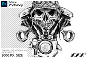 Motorcycle Skull T-Shirt Design, an Illustration by XXX (Thumbnail 2 of 2)