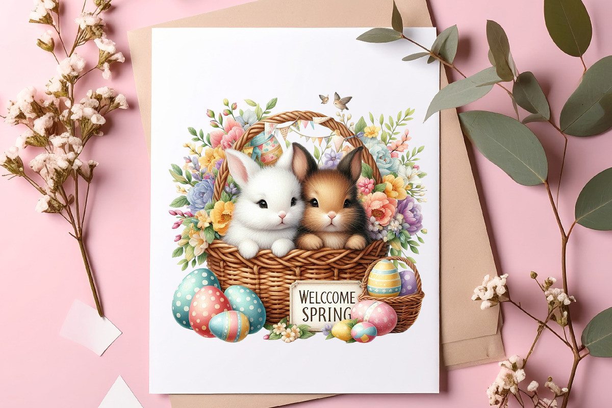 Easter bunny clipart bundle, an Illustration by SinaCreation (Photo 5 of 11)