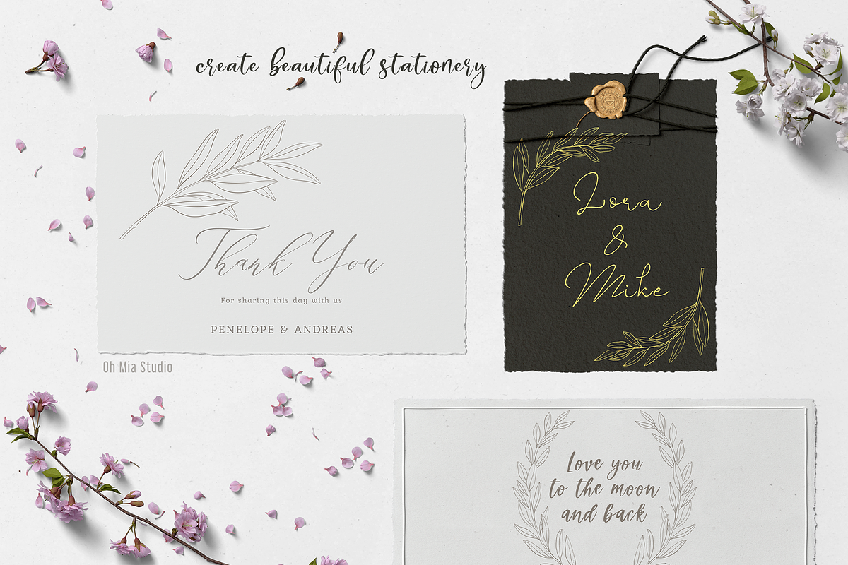 Botanical Procreate Stamp Brushes, a Brush Add-On by Oh Mia Studio