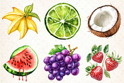 Summer Fruits Clipart, an Illustration by DreamCafeArt (Thumbnail 2 of 9)