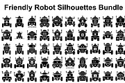 Friendly Robot Silhouettes Bundle, an Illustration by musafir_fashion (Thumbnail 1 of 13)