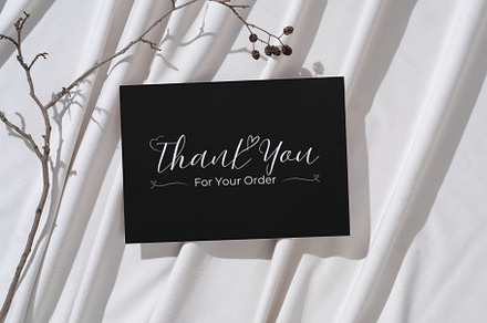 Black and white Thank You Card
